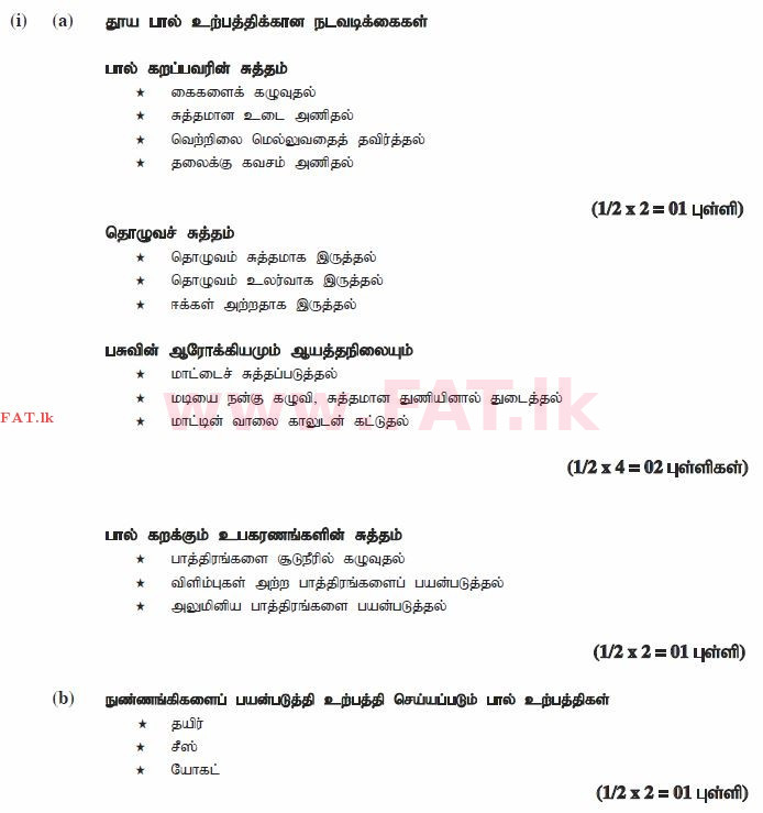 National Syllabus : Ordinary Level (O/L) Agriculture and Food Technology - 2012 December - Paper II (தமிழ் Medium) 2 1548