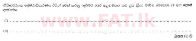 National Syllabus : Sri Lanka Law College Law Entrance - 2012 August - Section II (සිංහල Medium) 15 1