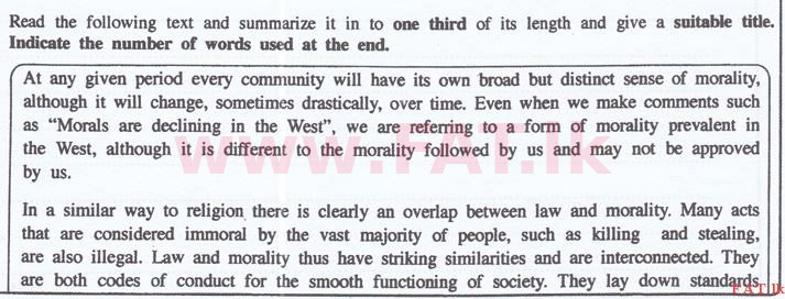உள்ளூர் பாடத்திட்டம் : இலங்கை சட்டக்கல்லூரி இலங்கை சட்டக்கல்லூரி நுழைவுத்தேர்வு - 2015 செப்டம்பர் - Language Skills - English (English மொழிமூலம்) 37 1