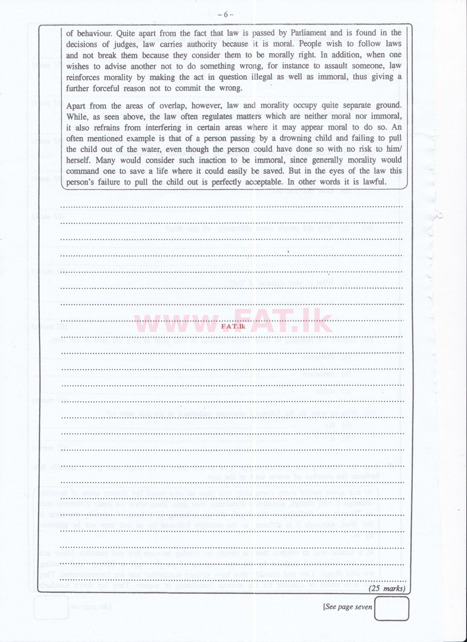 உள்ளூர் பாடத்திட்டம் : இலங்கை சட்டக்கல்லூரி இலங்கை சட்டக்கல்லூரி நுழைவுத்தேர்வு - 2015 செப்டம்பர் - Language Skills - English (English மொழிமூலம்) 37 2