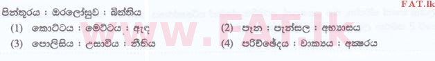 දේශීය විෂය නිර්දේශය : ශ්‍රී ලංකා නීති විද්‍යාලය නීති විද්‍යාලයීය ප්‍රවේශය - 2015 සැප්තැම්බර් - සාමාන්‍ය දැනීම හා බුද්ධි පරීක්ෂණය (සිංහල මාධ්‍යය) 55 1