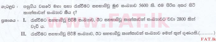 National Syllabus : Sri Lanka Law College Law Entrance - 2015 September - General Knowledge and Intelligence (සිංහල Medium) 94 1