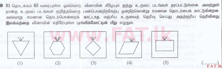 National Syllabus : Sri Lanka Law College Law Entrance - 2016 September - General Knowledge and Intelligence (தமிழ் Medium) 81 1