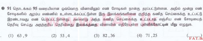 உள்ளூர் பாடத்திட்டம் : இலங்கை சட்டக்கல்லூரி இலங்கை சட்டக்கல்லூரி நுழைவுத்தேர்வு - 2016 செப்டம்பர் - General Knowledge and Intelligence (தமிழ் மொழிமூலம்) 91 1