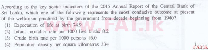 National Syllabus : Sri Lanka Law College Law Entrance - 2016 September - General Knowledge and Intelligence (English Medium) 3 1