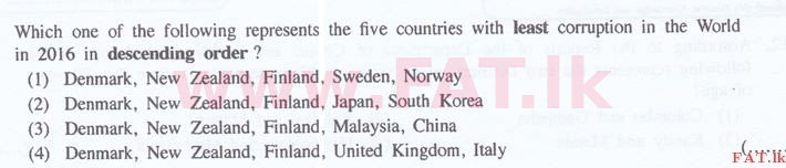 National Syllabus : Sri Lanka Law College Law Entrance - 2016 September - General Knowledge and Intelligence (English Medium) 23 1