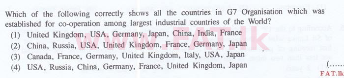 National Syllabus : Sri Lanka Law College Law Entrance - 2016 September - General Knowledge and Intelligence (English Medium) 26 1