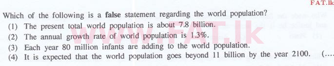 National Syllabus : Sri Lanka Law College Law Entrance - 2016 September - General Knowledge and Intelligence (English Medium) 29 1