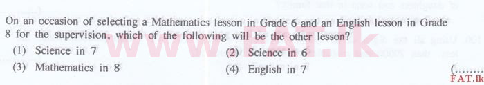 National Syllabus : Sri Lanka Law College Law Entrance - 2016 September - General Knowledge and Intelligence (English Medium) 87 1