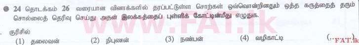 உள்ளூர் பாடத்திட்டம் : இலங்கை சட்டக்கல்லூரி இலங்கை சட்டக்கல்லூரி நுழைவுத்தேர்வு - 2015 செப்டம்பர் - Language Skills - Tamil (தமிழ் மொழிமூலம்) 24 1