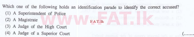 உள்ளூர் பாடத்திட்டம் : இலங்கை சட்டக்கல்லூரி இலங்கை சட்டக்கல்லூரி நுழைவுத்தேர்வு - 2015 செப்டம்பர் - General Knowledge and Intelligence (English மொழிமூலம்) 14 1
