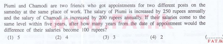 உள்ளூர் பாடத்திட்டம் : இலங்கை சட்டக்கல்லூரி இலங்கை சட்டக்கல்லூரி நுழைவுத்தேர்வு - 2015 செப்டம்பர் - General Knowledge and Intelligence (English மொழிமூலம்) 68 1