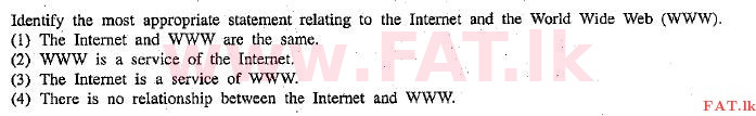 National Syllabus : Advanced Level (A/L) General Information Technology (GIT) - 2010 December - Paper I (English Medium) 13 1