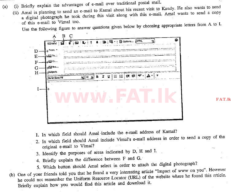 National Syllabus : Advanced Level (A/L) General Information Technology (GIT) - 2010 December - Paper II (English Medium) 2 1