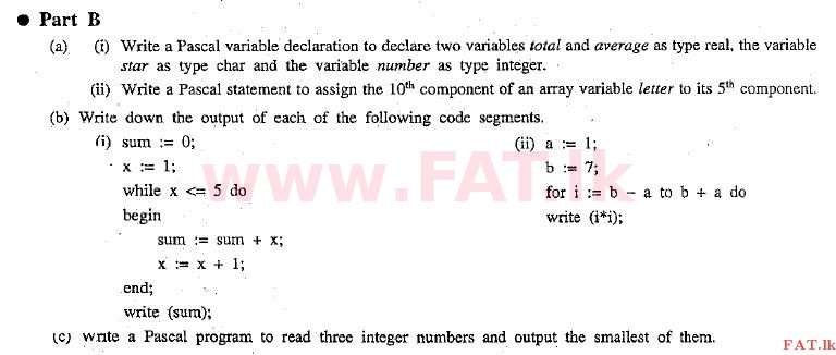 National Syllabus : Advanced Level (A/L) General Information Technology (GIT) - 2010 December - Paper II (English Medium) 5 3