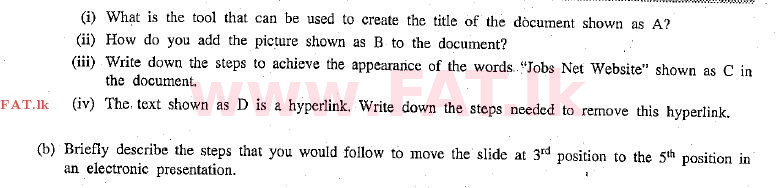 National Syllabus : Advanced Level (A/L) General Information Technology (GIT) - 2010 December - Paper II (English Medium) 3 2