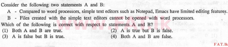 National Syllabus : Advanced Level (A/L) General Information Technology (GIT) - 2012 December - Paper I (English Medium) 23 1