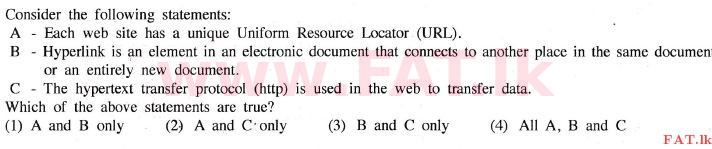 உள்ளூர் பாடத்திட்டம் : உயர்தரம் (உ/த) பொதுத் தொடர்பாடல் தொழில்நுட்பம் (GIT) - 2014 டிசம்பர் - தாள்கள் I (English மொழிமூலம்) 25 1