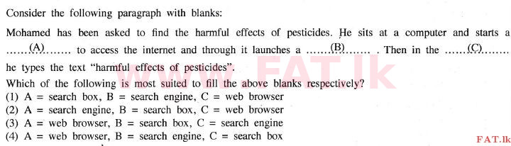 உள்ளூர் பாடத்திட்டம் : உயர்தரம் (உ/த) பொதுத் தொடர்பாடல் தொழில்நுட்பம் (GIT) - 2014 டிசம்பர் - தாள்கள் I (English மொழிமூலம்) 26 1