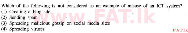 National Syllabus : Advanced Level (A/L) General Information Technology (GIT) - 2014 December - Paper I (English Medium) 34 1