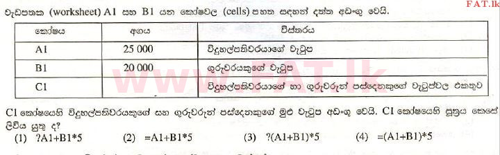 National Syllabus : Advanced Level (A/L) General Information Technology (GIT) - 2010 August - Paper I (සිංහල Medium) 27 1