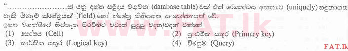 National Syllabus : Advanced Level (A/L) General Information Technology (GIT) - 2012 August - Paper I (සිංහල Medium) 30 1