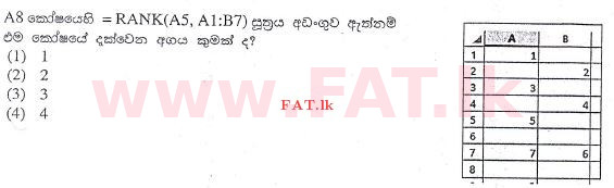 உள்ளூர் பாடத்திட்டம் : உயர்தரம் (உ/த) பொதுத் தொடர்பாடல் தொழில்நுட்பம் (GIT) - 2013 ஆகஸ்ட் - தாள்கள் I (සිංහල மொழிமூலம்) 26 1
