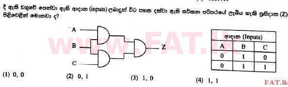 National Syllabus : Advanced Level (A/L) General Information Technology (GIT) - 2017 August - Paper I (සිංහල Medium) 8 1