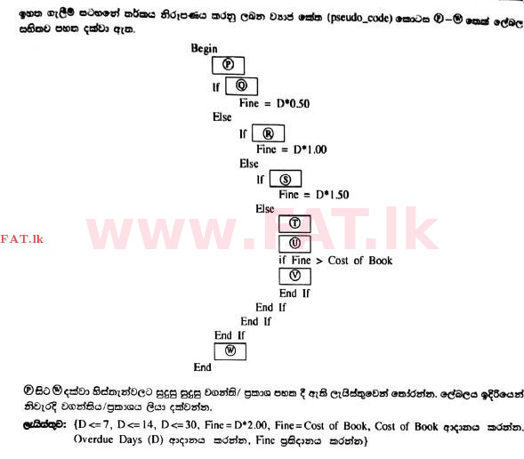National Syllabus : Advanced Level (A/L) General Information Technology (GIT) - 2017 August - Paper II (සිංහල Medium) 5 3
