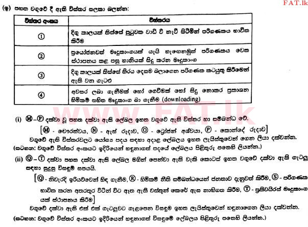 National Syllabus : Advanced Level (A/L) General Information Technology (GIT) - 2017 August - Paper II (සිංහල Medium) 6 2