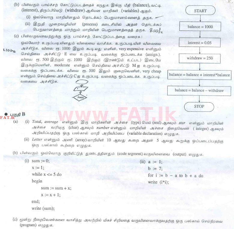 National Syllabus : Advanced Level (A/L) General Information Technology (GIT) - 2010 August - Paper II (தமிழ் Medium) 5 2