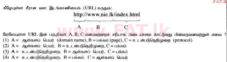 உள்ளூர் பாடத்திட்டம் : உயர்தரம் (உ/த) பொதுத் தொடர்பாடல் தொழில்நுட்பம் (GIT) - 2014 ஆகஸ்ட் - தாள்கள் I (தமிழ் மொழிமூலம்) 23 1