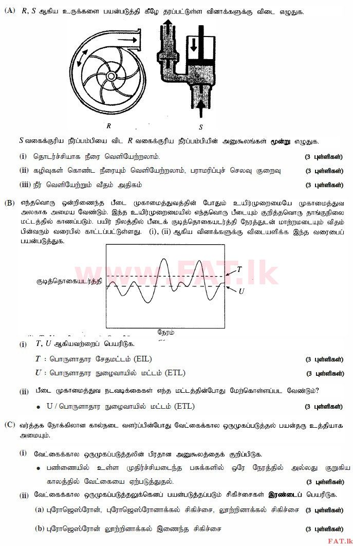 உள்ளூர் பாடத்திட்டம் : உயர்தரம் (உ/த) உயிரியல் அமைப்புத் தொழில்நுட்பம் - 2015 ஆகஸ்ட் - தாள்கள் II (தமிழ் மொழிமூலம்) 3 3806