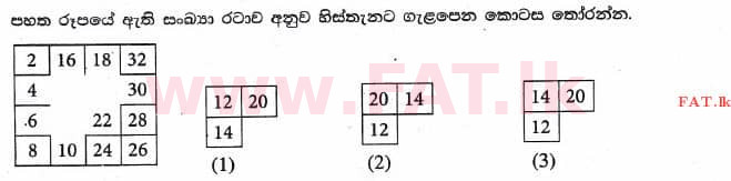 உள்ளூர் பாடத்திட்டம் : புலமைப்பரிசில் பரீட்சை தரம் 5 - 2017 ஆகஸ்ட் - தாள்கள் I (සිංහල மொழிமூலம்) 13 1