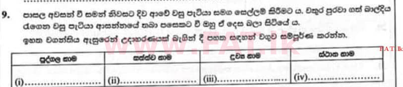 National Syllabus : Scholarship Exam Grade 5 - 2022 December - Paper II (සිංහල Medium) 9 1