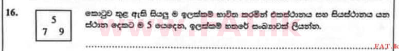 National Syllabus : Scholarship Exam Grade 5 - 2022 December - Paper II (සිංහල Medium) 16 1
