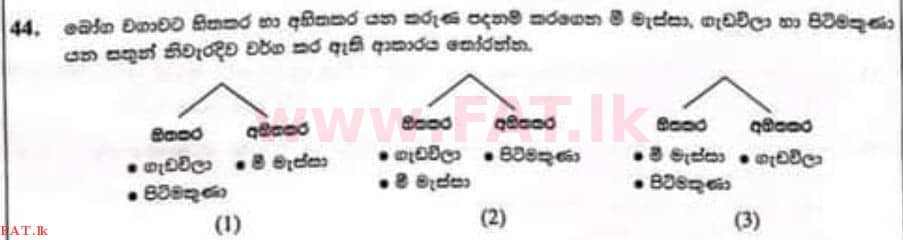 National Syllabus : Scholarship Exam Grade 5 - 2022 December - Paper II (සිංහල Medium) 44 1