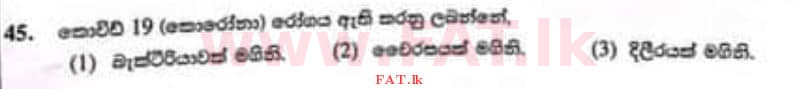 உள்ளூர் பாடத்திட்டம் : புலமைப்பரிசில் பரீட்சை தரம் 5 - 2022 டிசம்பர் - தாள்கள் II (සිංහල மொழிமூலம்) 45 1