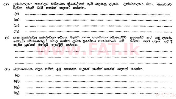 உள்ளூர் பாடத்திட்டம் : உயர்தரம் (உ/த) தாவரவியல் - 1989 ஆகஸ்ட் - தாள்கள் II A (සිංහල மொழிமூலம்) 4 3