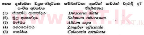 National Syllabus : Advanced Level (A/L) Botany - 1991 August - Paper I (සිංහල Medium) 15 1
