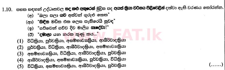National Syllabus : Advanced Level (A/L) Sinhala Language - 2020 August - Paper II (Part I) - New Syllabus (සිංහල Medium) 10 1