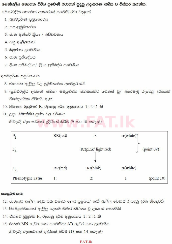 National Syllabus : Advanced Level (A/L) Biology - 2015 August - Paper II (සිංහල Medium) 8 3312