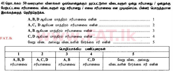 National Syllabus : Advanced Level (A/L) Biology - 2015 August - Paper I (தமிழ் Medium) 43 1