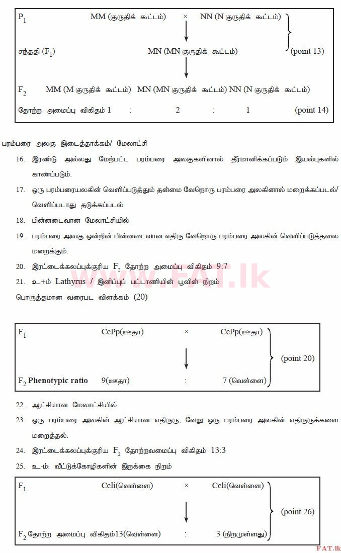 National Syllabus : Advanced Level (A/L) Biology - 2015 August - Paper II (தமிழ் Medium) 8 3782