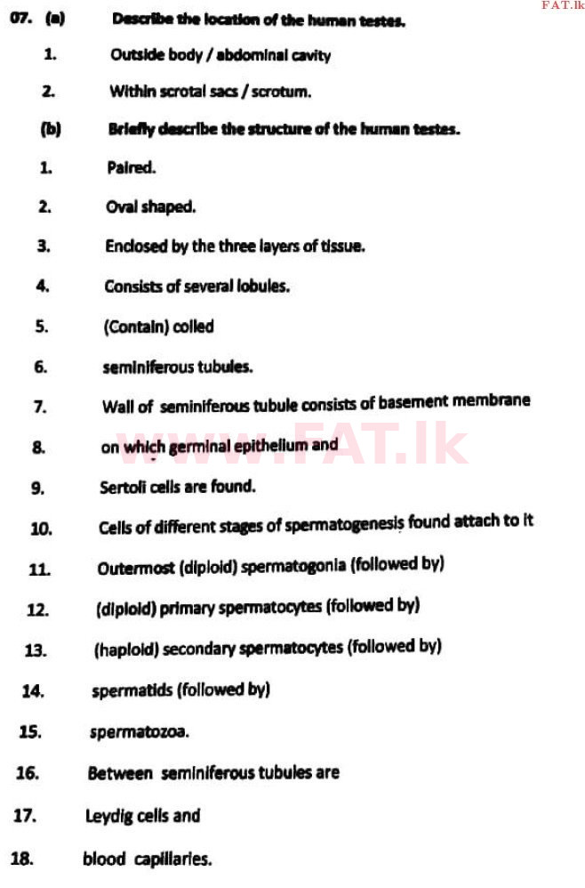 දේශීය විෂය නිර්දේශය : උසස් පෙළ (A/L) ජීව විද්‍යාව - 2017 අගෝස්තු - ප්‍රශ්න පත්‍රය II B (English මාධ්‍යය) 3 3830