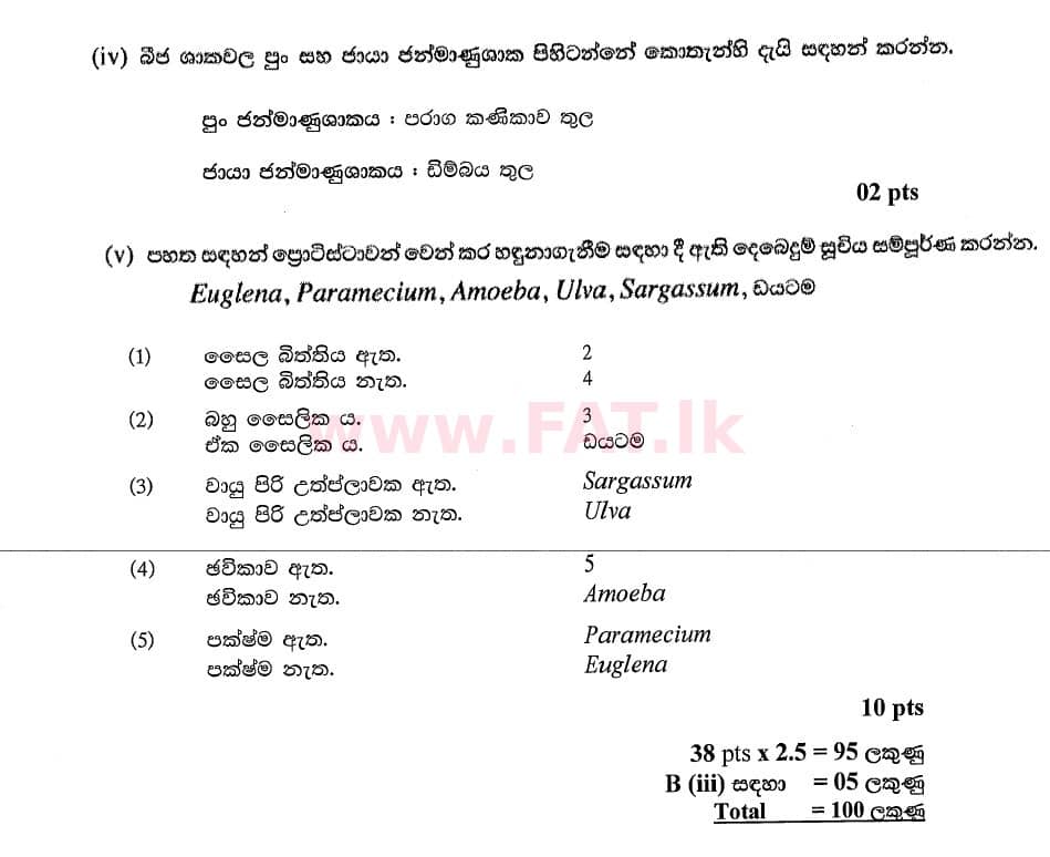 National Syllabus : Advanced Level (A/L) Biology - 2020 October - Paper II (New Syllabus) (සිංහල Medium) 1 4726