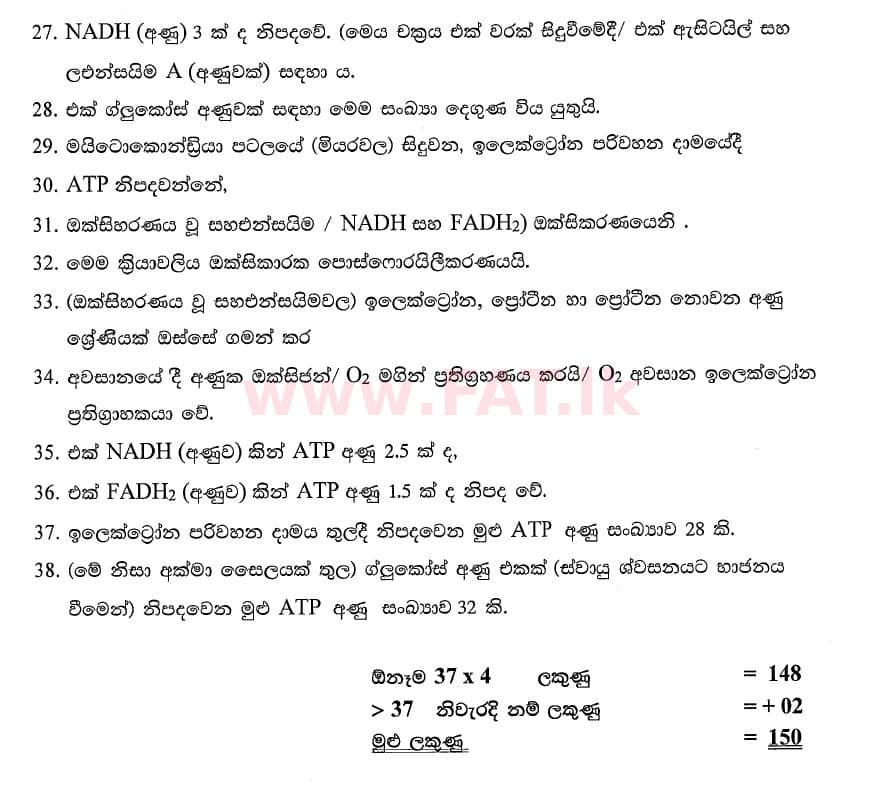National Syllabus : Advanced Level (A/L) Biology - 2020 October - Paper II (New Syllabus) (සිංහල Medium) 5 4738