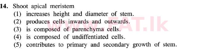 National Syllabus : Advanced Level (A/L) Biology - 2020 October - Paper I (New Syllabus) (English Medium) 14 1