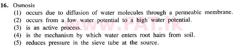 National Syllabus : Advanced Level (A/L) Biology - 2020 October - Paper I (New Syllabus) (English Medium) 16 1