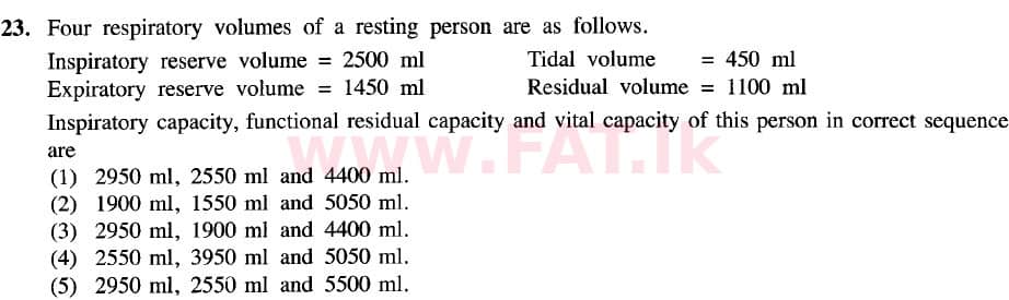 National Syllabus : Advanced Level (A/L) Biology - 2020 October - Paper I (New Syllabus) (English Medium) 23 1